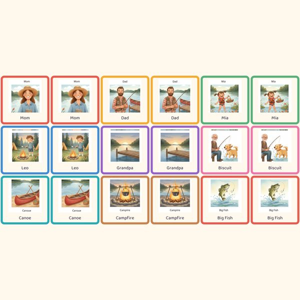 Example memory game: cards